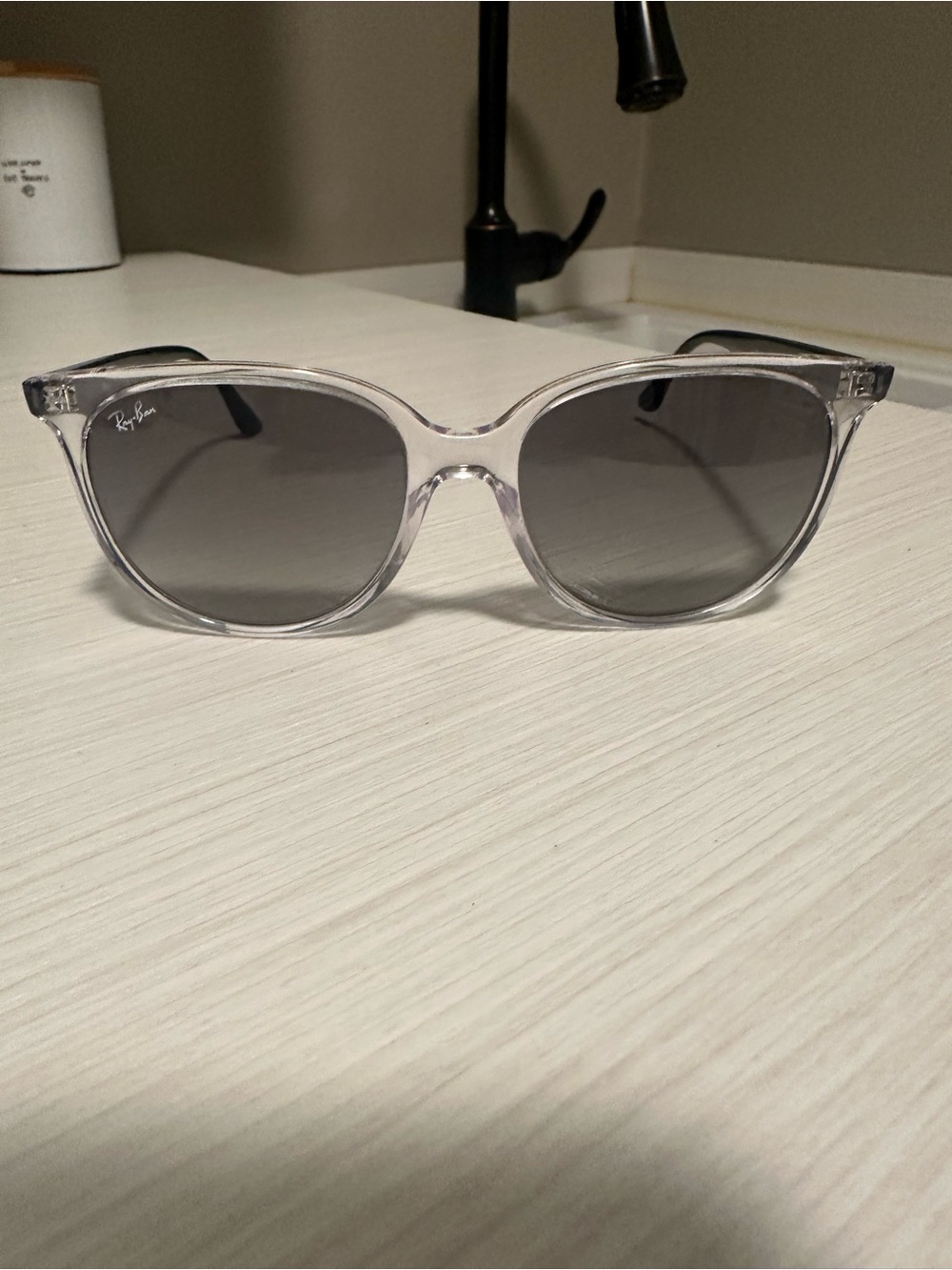 Ray-Ban Clear Frame Sunglasses with Black Temples - Picture 2 of 5
